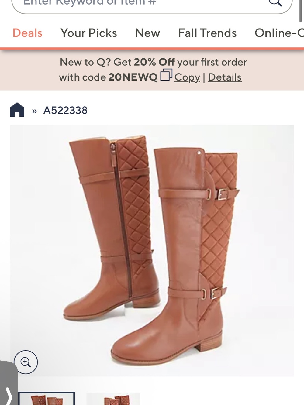 Isaac Mizrahi Quilted camel brown Riding Boots